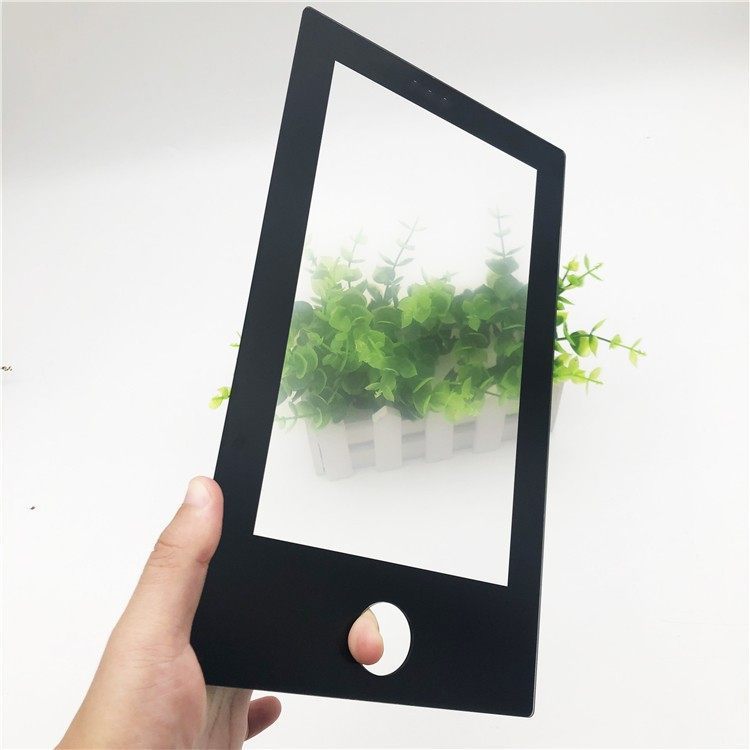 AG cover glass for lcd/led display with black silk printing and hole drilling